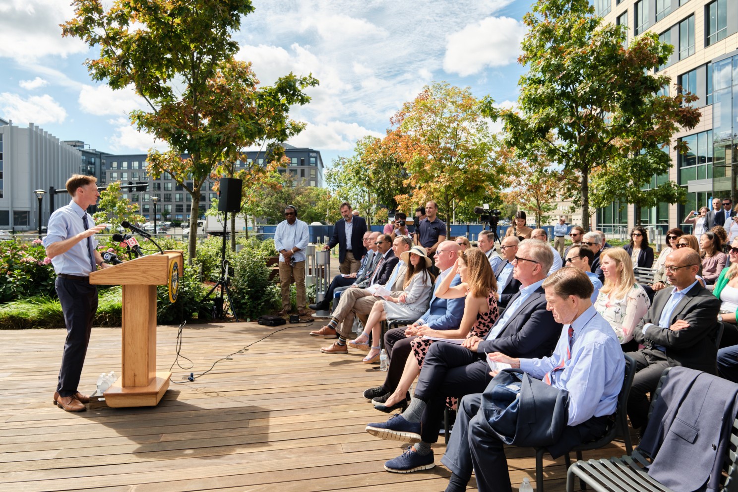 Speaker at the Governor's podium